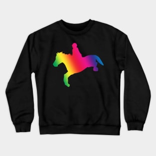 jumping horse rainbow Crewneck Sweatshirt